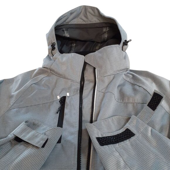 Elevate Softshell Jacket Womens Size S/P Gray Full Zip Pocket Detachable Hood - Picture 3 of 10